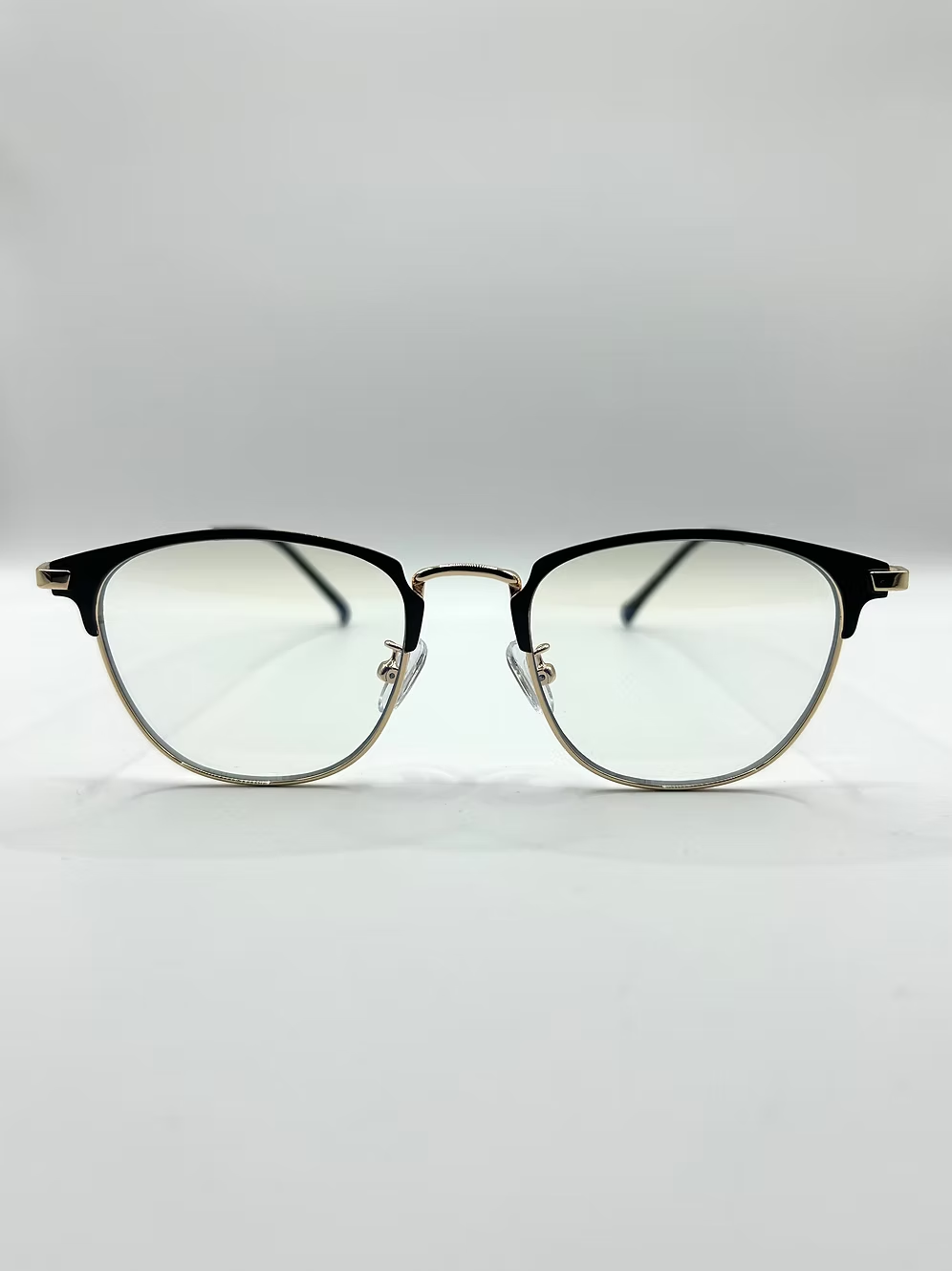 Casual Zwarte en Gouden Ronde Bril thumbnail 2