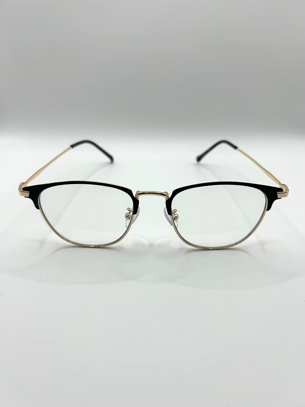 Casual Zwarte en Gouden Ronde Bril thumbnail 3