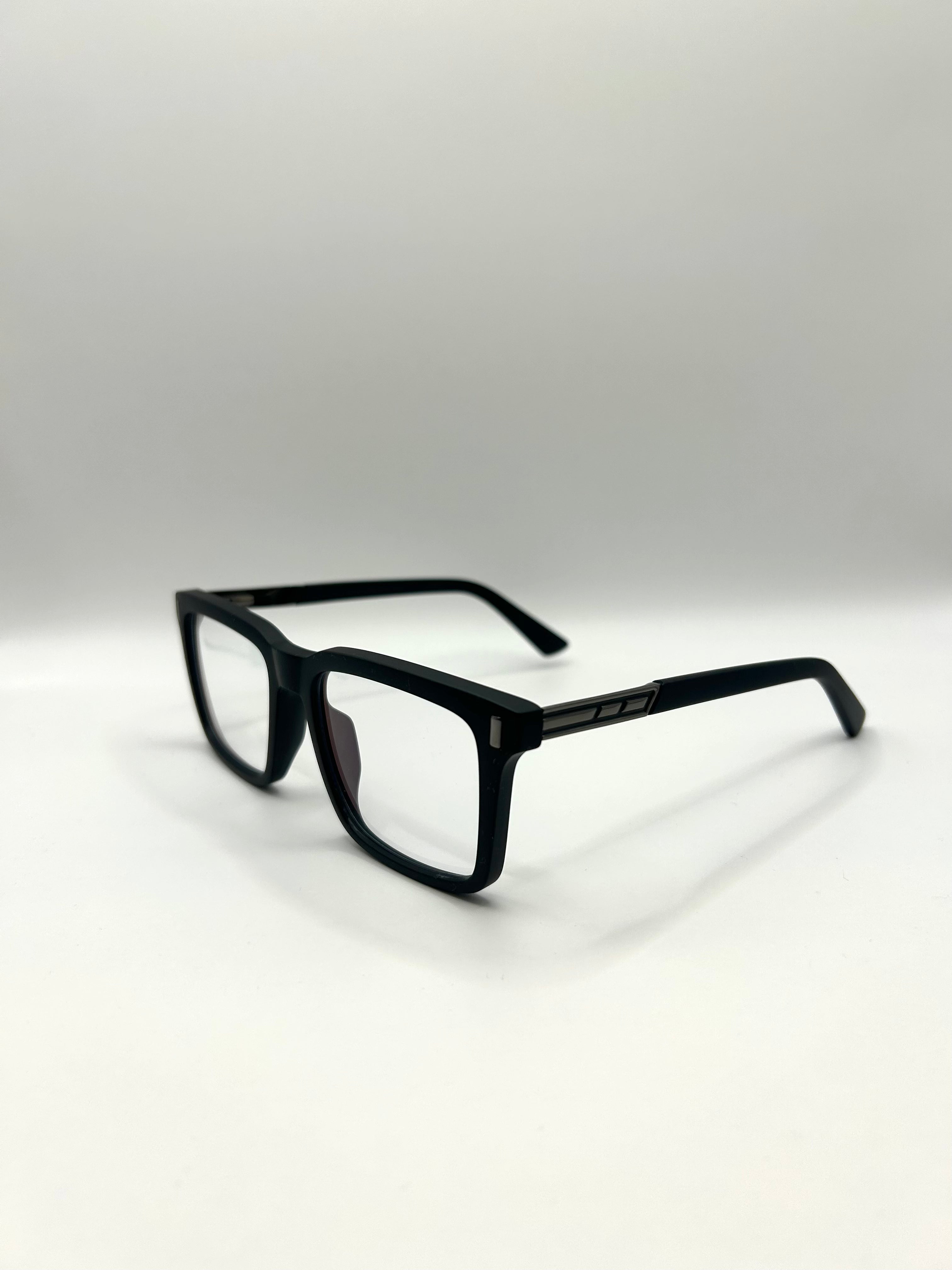 Rechthoekige Bril met Subtiele Accenten