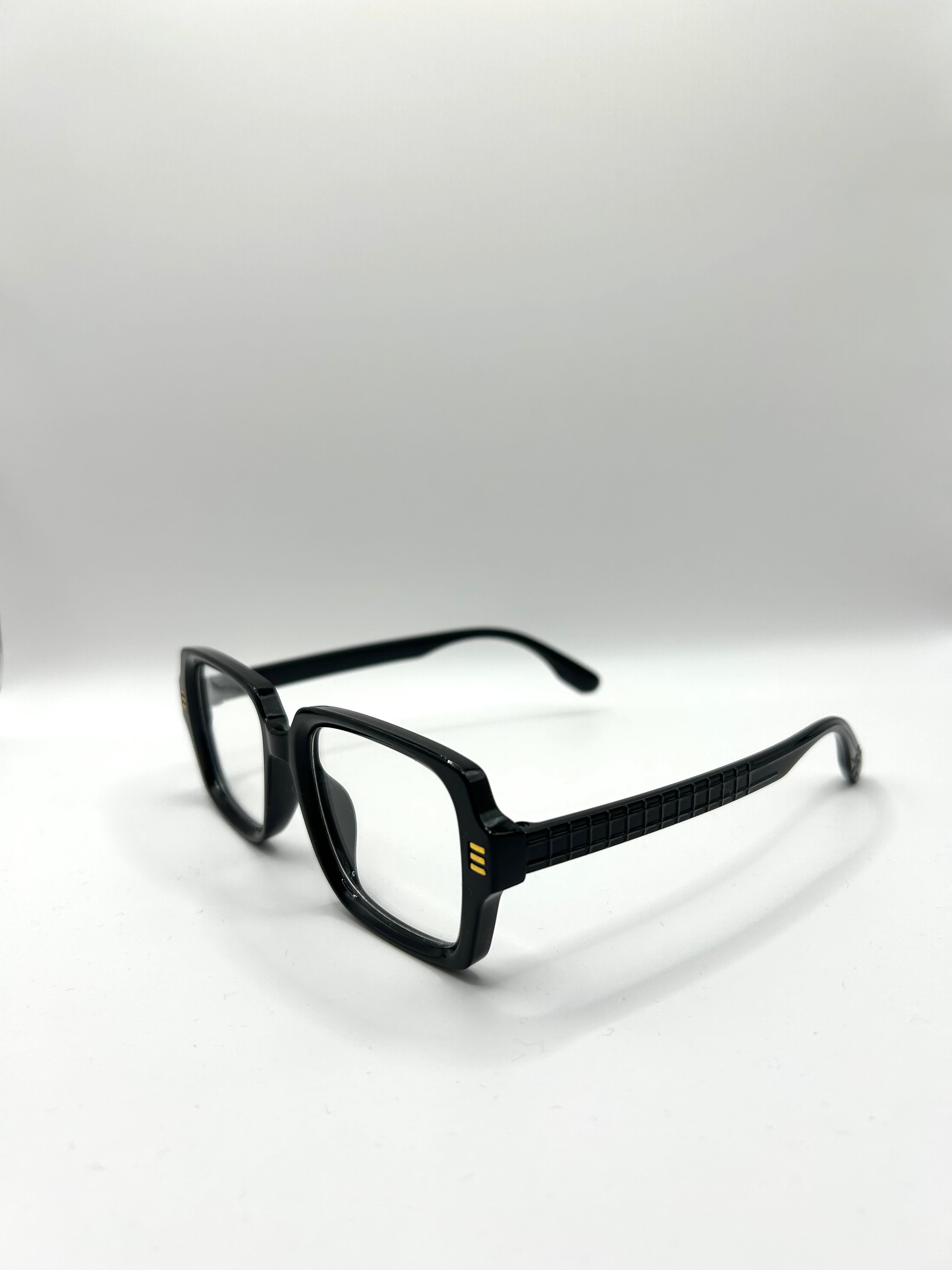 Rechthoekige Zwarte Bril