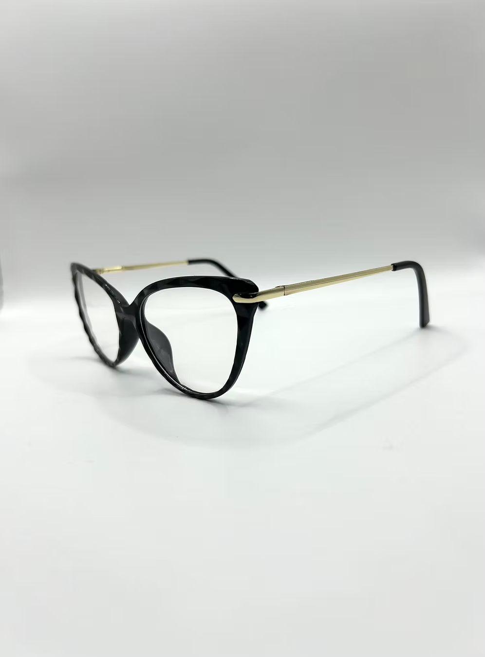 Zwart/Gouden Bril met Groeven